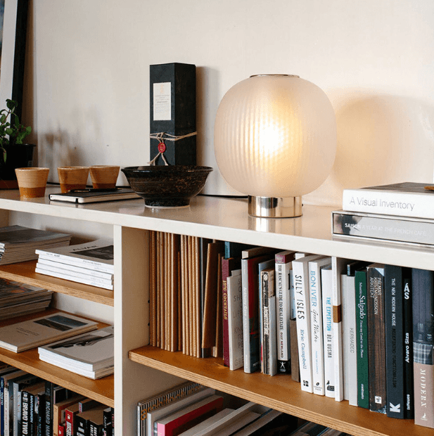 LED Modern Glass Lantern Design Bedside Table Lamp.