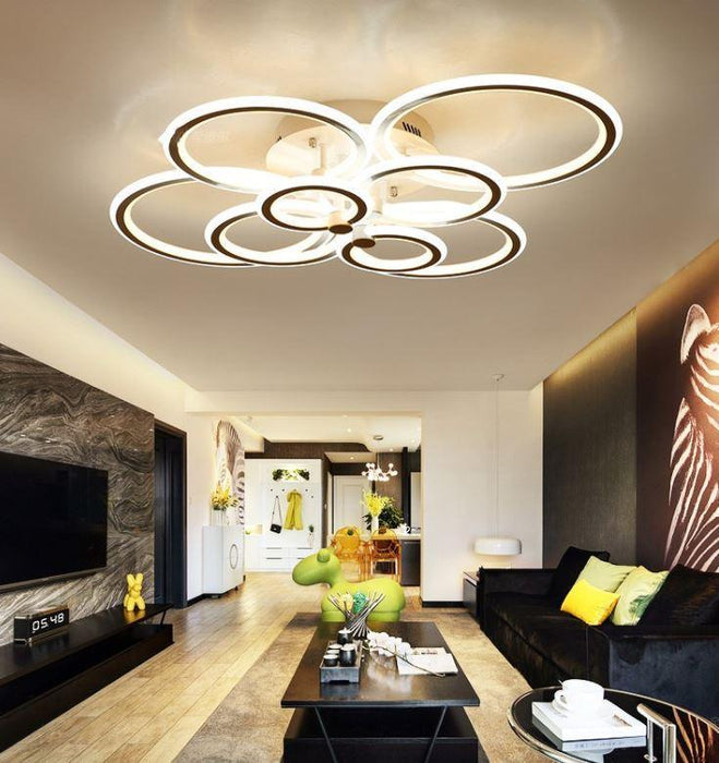 Modern Multi-Circle LED Ceiling Light for Living Room.