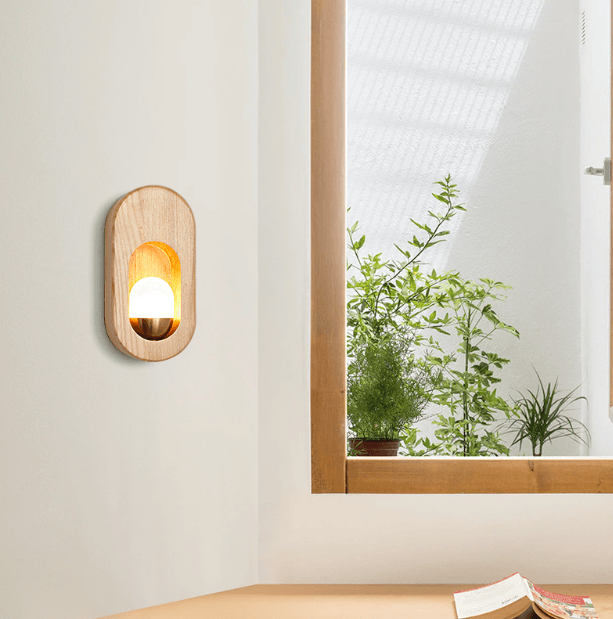 LED Japanese Style Wood Simple Modern Wall Light.