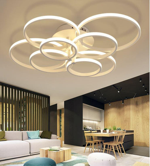 Modern Multi-Circle LED Ceiling Light for Living Room.