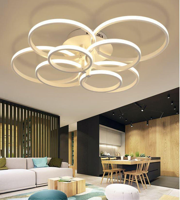 Modern Multi-Circle LED Ceiling Light for Living Room.