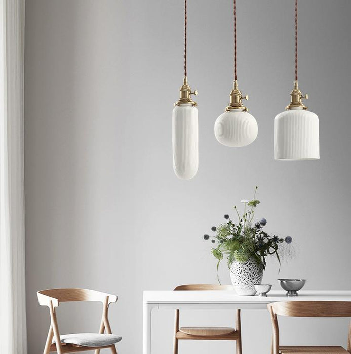 LED Simple Ceramic Pendant Light.