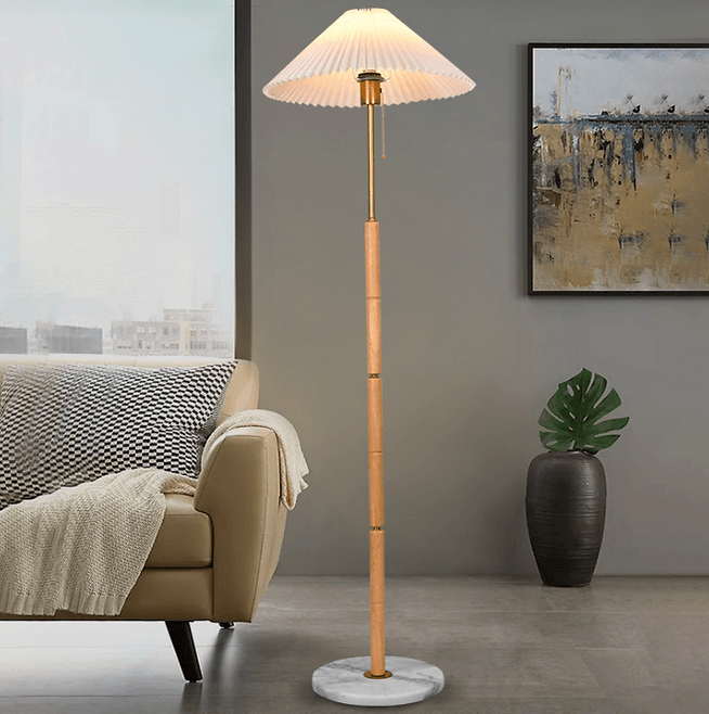 LED Simple Wood Design Modern Floor Lamp for Living Room.