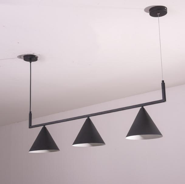 LED Triple Brass Pendant Lights Set.