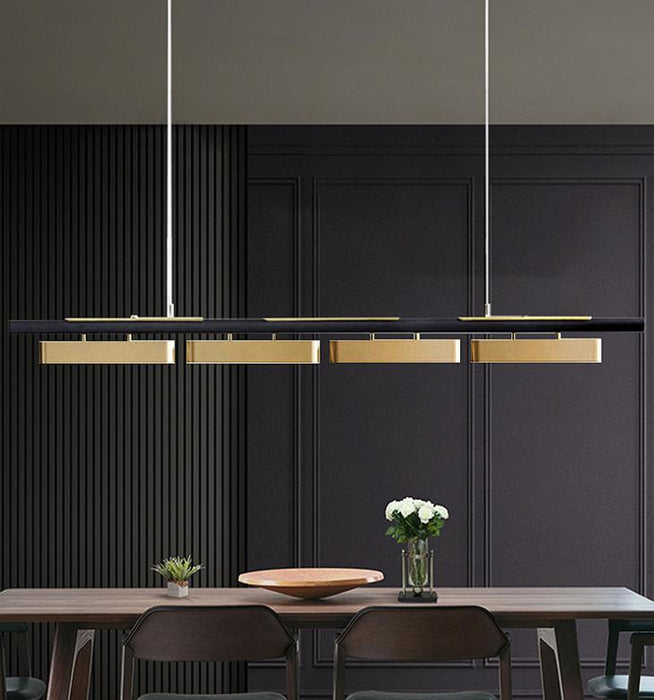 LED Brass Linear Modern Pendant Light.