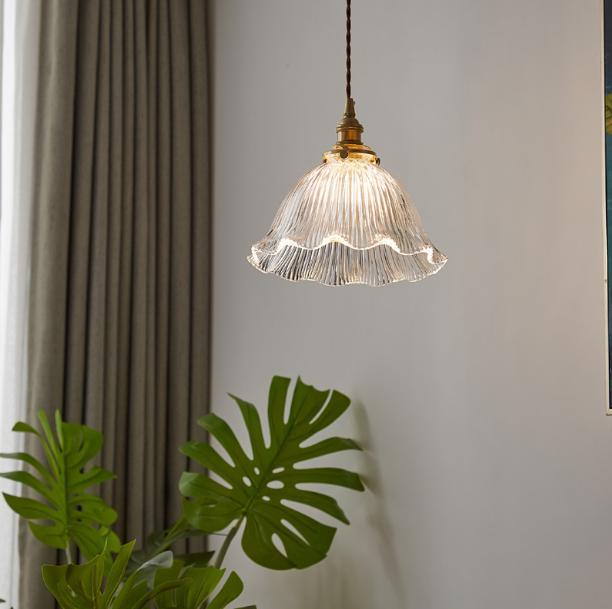 LED Japanese Retro Style Glass Pendant Light.