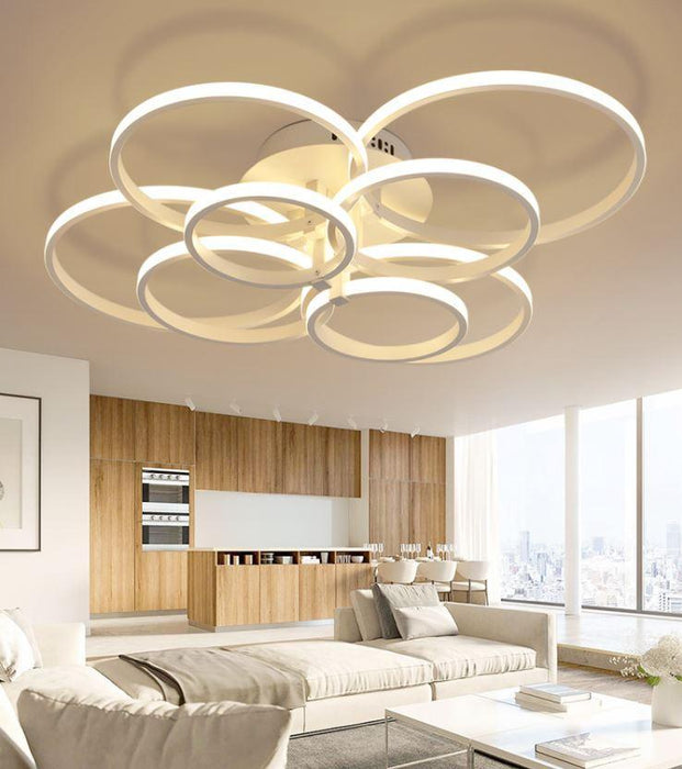 Modern Multi-Circle LED Ceiling Light for Living Room.