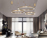 LED Gold Round Nordic Pendant Horizontal Light.