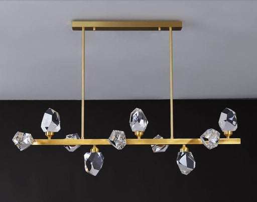 LED Multi-Light K9 Crystal Gold Pendant Light.