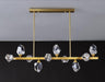 LED Multi-Light K9 Crystal Gold Pendant Light.