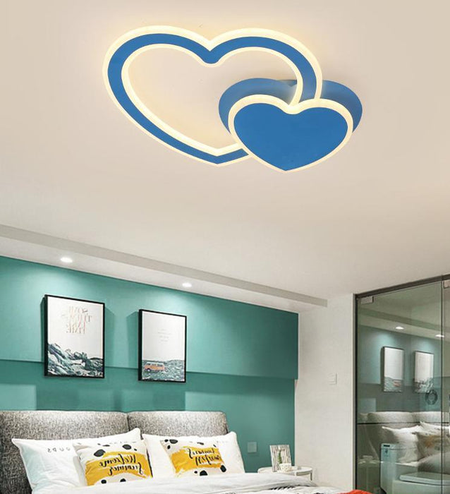 LED Double Heart Ceiling Light.