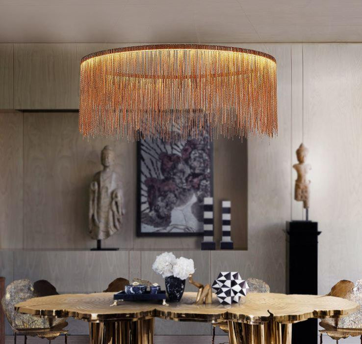 Tassel Design Aluminium Steel LED Chandelier Pendant Light.