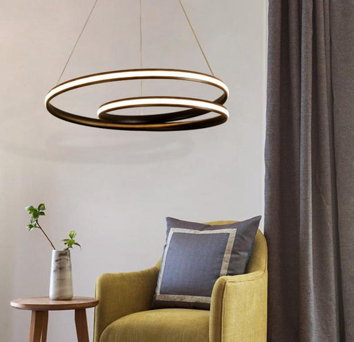 LED Double Circle Postmodern Pendant Light.