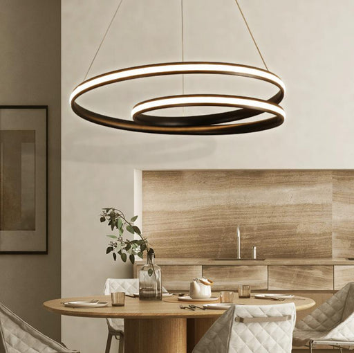 LED Double Circle Postmodern Pendant Light.