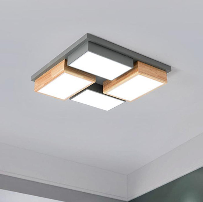 LED Modern Wood Combination Ceiling Light.