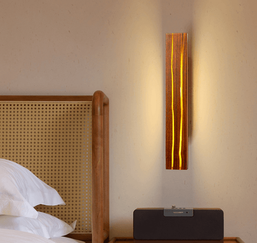 LED Simple Wood Bedside Wall Light.