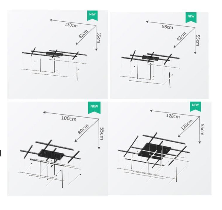 LED Tube Design Meta Chandelier.