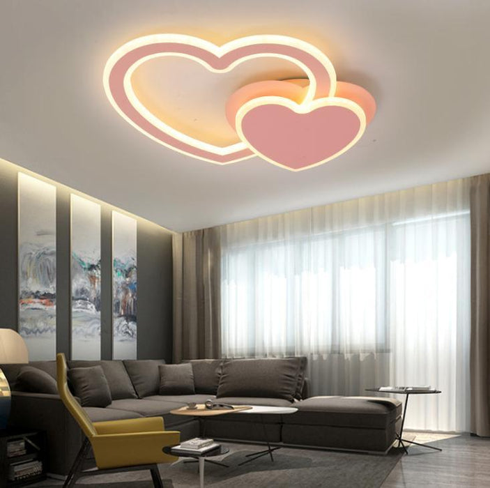 LED Double Heart Ceiling Light.