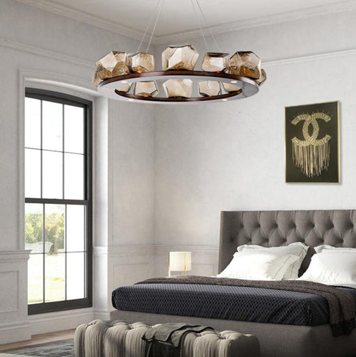 LED North European Modern Glass Round Pendant Light.