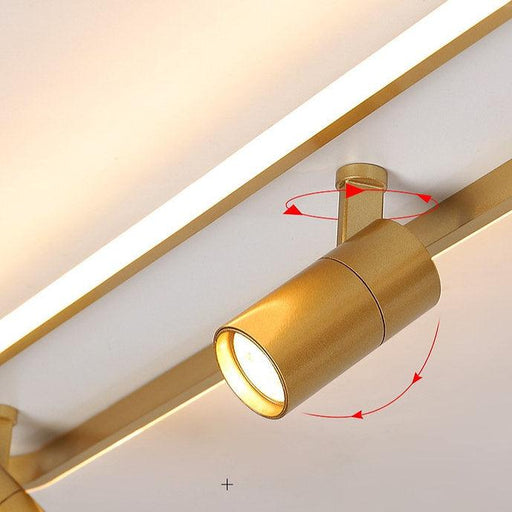 LED Golden Modern Ceiling Mounted Track Light Set - DWHOME