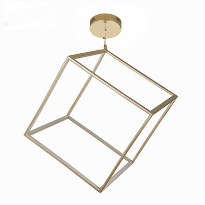 LED Cubic Frame Modern Pendant Light.