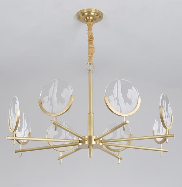 LED Chinese Style Brass Pendant Light.