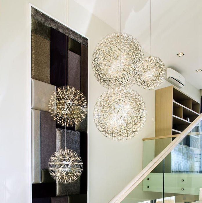 LED Chandelier Spherical Stainless Steel Living Room Dining Room Bedroom.