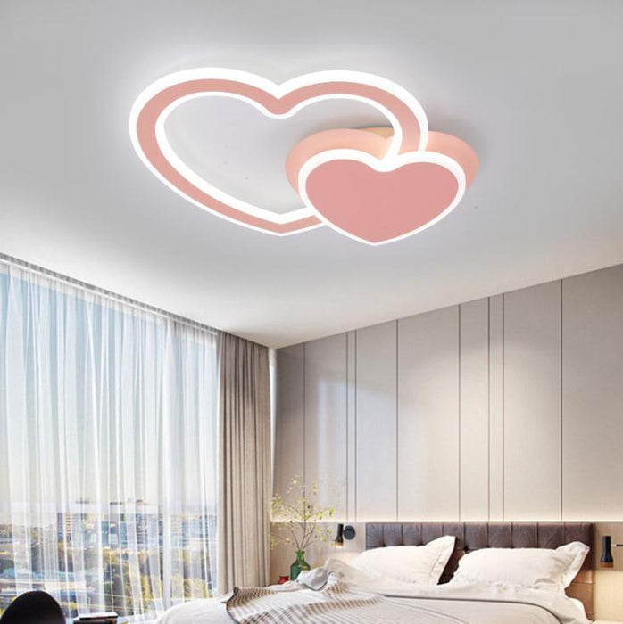 LED Double Heart Ceiling Light.