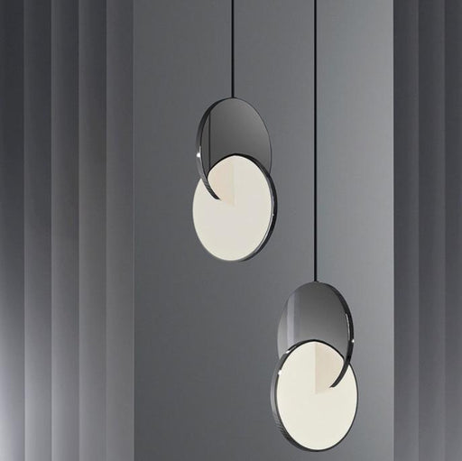 LED Twin Discs Modern Pendant Light.