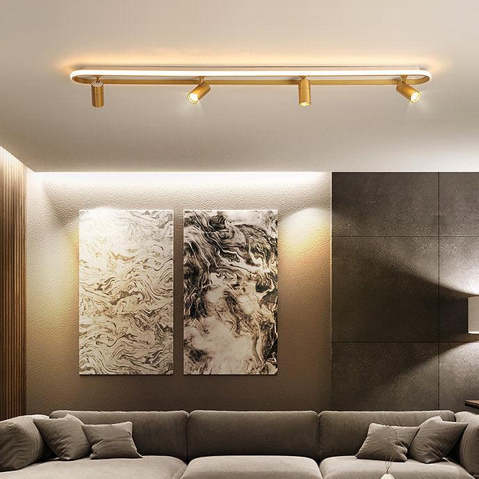 Ceiling Hung Led LED Golden Modern Ceiling Mounted Track Light Set exclusive at DWHOME