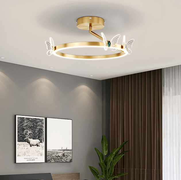 LED Butterfly & Halo Design Modern Pendant Ceiling Light.