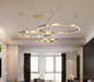 LED Gold Round Nordic Pendant Horizontal Light.