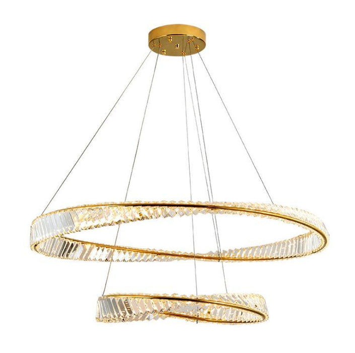 LED Luxury Style Crystal Halo Pendant Light.