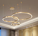 LED Gold Round Nordic Pendant Horizontal Light.