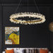 LED Modern Crystal Halo Pendant Light.