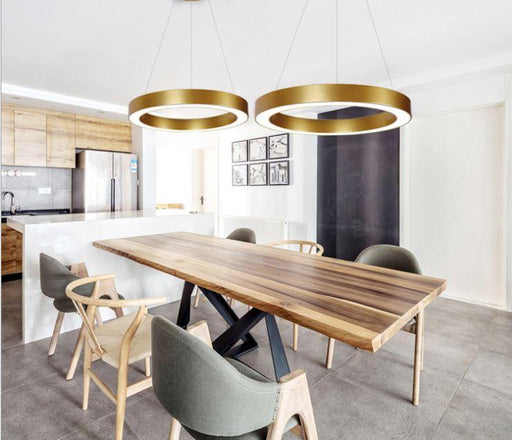 LED Gold Round Pendant Light.