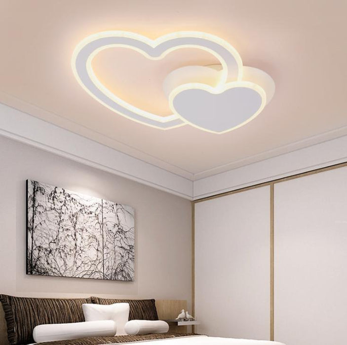 LED Double Heart Ceiling Light.