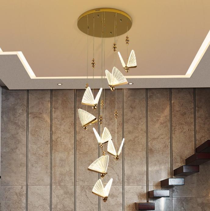 LED Acrylic Butterfly Modern Pendant Light.