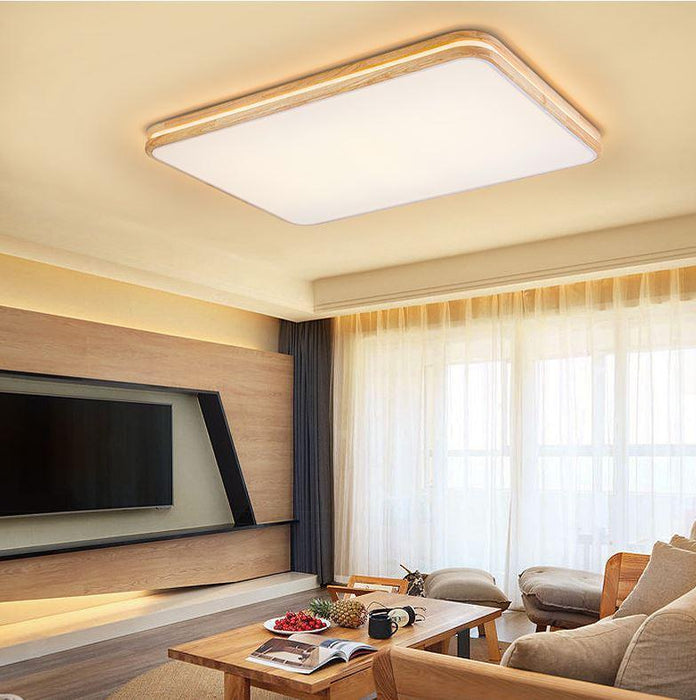 Wood Acrylic LED Ceiling Light Square Round European Design.