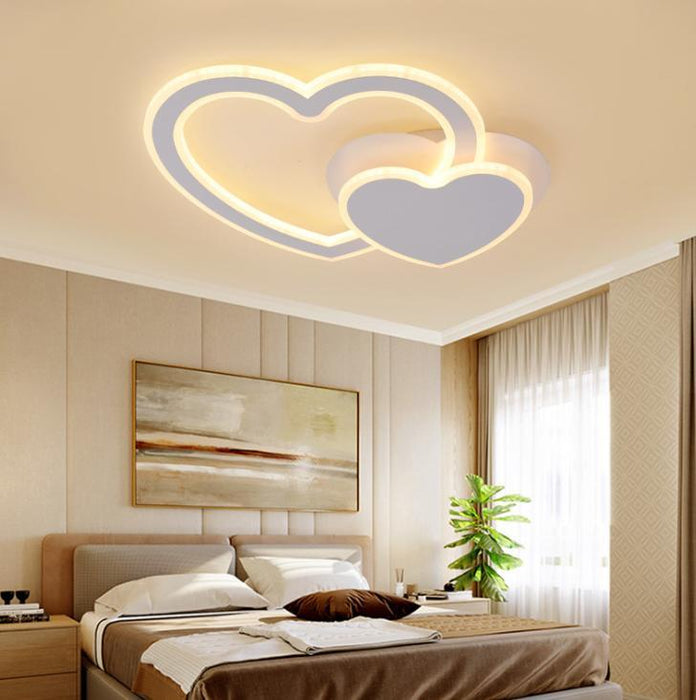 LED Double Heart Ceiling Light.