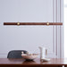 LED Wood Modern Linear Pendant Light.