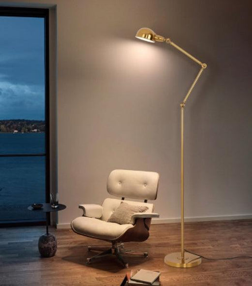 LED Retro Simple Design Golden/Black Floor Lamp.