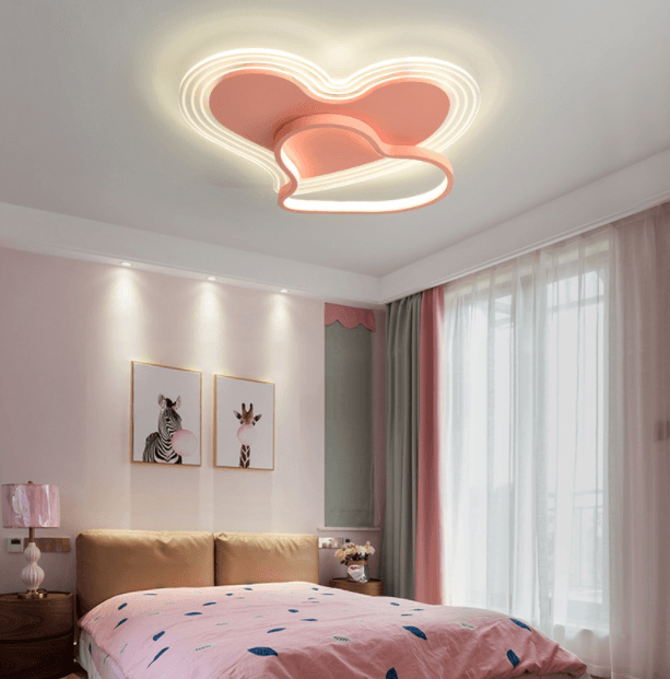 LED Double Hearts Modern Children Ceiling Light.