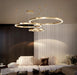 LED Gold Round Nordic Pendant Horizontal Light.