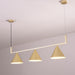 LED Triple Brass Pendant Lights Set.