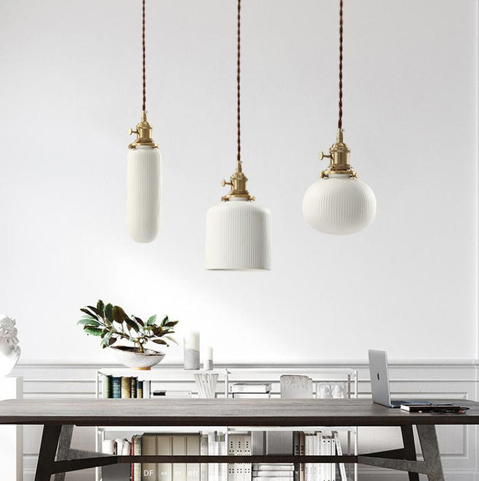 LED Simple Ceramic Pendant Light.