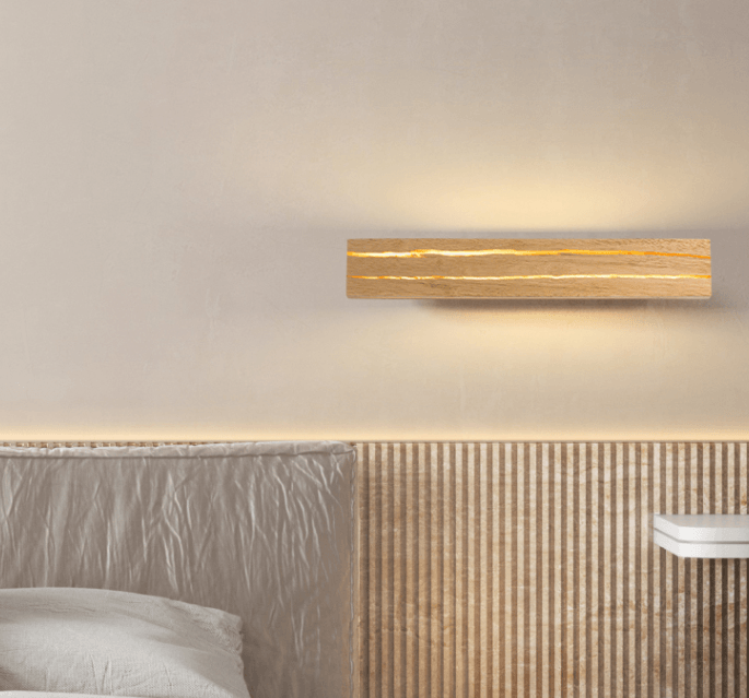 LED Simple Wood Bedside Wall Light - DWHOME