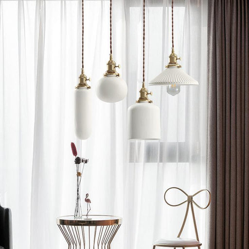 LED Simple Ceramic Pendant Light.