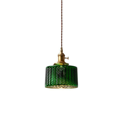 LED Retro Loft Green Glass Pendant Light.