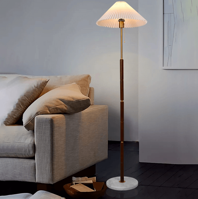 LED Simple Wood Design Modern Floor Lamp for Living Room.